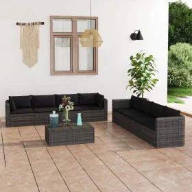 9-teiliges Gartenmöbel-Set und graue synthetische Rattankissen von vidaXL, Gartensets - Ref: Foro24-3059495, Preis: 890,95 €,...