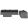 9-teiliges Gartenmöbel-Set und graue synthetische Rattankissen von vidaXL, Gartensets - Ref: Foro24-3059495, Preis: 890,95 €,...