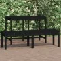 Banco jardín 2 plazas madera maciza pino negro 159,5x44x45 cm de vidaXL, Bancos de jardín - Ref: Foro24-824015, Precio: 61,53...
