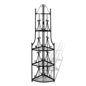 Schwarzes Eck-Pflanzenregal von vidaXL, Topfständer - Ref: Foro24-40782, Preis: 73,91 €, Rabatt: %