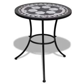 Black and white mosaic terrace bistro table 60 cm by vidaXL, Garden tables - Ref: Foro24-41532, Price: 96,73 €, Discount: %