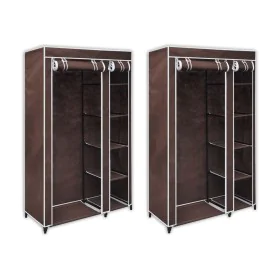 Brown fabric wardrobes 2 units by vidaXL, Wardrobes - Ref: Foro24-60722, Price: 80,27 €, Discount: %
