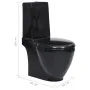 Inodoro WC redondo de cerámica con cisterna negro de vidaXL, Baños - Ref: Foro24-141136, Precio: 253,98 €, Descuento: %