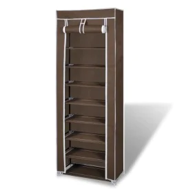 Fabric shoe rack with brown cover 57x29x162 cm by vidaXL, Shoe racks and shoe organizers - Ref: Foro24-240492, Price: 34,57 €...