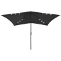 Umbrella with LED and black steel pole 2x3 m by vidaXL, Umbrellas - Ref: Foro24-313792, Price: 66,01 €, Discount: %
