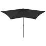 Umbrella with LED and black steel pole 2x3 m by vidaXL, Umbrellas - Ref: Foro24-313792, Price: 66,01 €, Discount: %