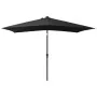 Umbrella with LED and black steel pole 2x3 m by vidaXL, Umbrellas - Ref: Foro24-313792, Price: 66,01 €, Discount: %
