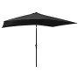 Umbrella with LED and black steel pole 2x3 m by vidaXL, Umbrellas - Ref: Foro24-313792, Price: 66,01 €, Discount: %