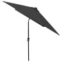 Umbrella with LED and black steel pole 2x3 m by vidaXL, Umbrellas - Ref: Foro24-313792, Price: 66,01 €, Discount: %