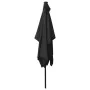 Sombrilla con LED y poste de acero negro 2x3 m de vidaXL, Sombrillas - Ref: Foro24-313792, Precio: 66,01 €, Descuento: %