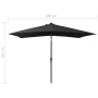 Sombrilla con LED y poste de acero negro 2x3 m de vidaXL, Sombrillas - Ref: Foro24-313792, Precio: 66,01 €, Descuento: %