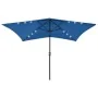 Regenschirm mit LED und azurblauem Stahlmast 2x3 m von vidaXL, Sonnenschirme - Ref: Foro24-313793, Preis: 66,22 €, Rabatt: %