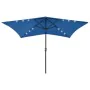 Sombrilla con LED y poste de acero azul azure 2x3 m de vidaXL, Sombrillas - Ref: Foro24-313793, Precio: 66,22 €, Descuento: %