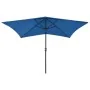 Sombrilla con LED y poste de acero azul azure 2x3 m de vidaXL, Sombrillas - Ref: Foro24-313793, Precio: 66,22 €, Descuento: %