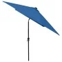 Regenschirm mit LED und azurblauem Stahlmast 2x3 m von vidaXL, Sonnenschirme - Ref: Foro24-313793, Preis: 66,22 €, Rabatt: %