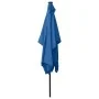 Sombrilla con LED y poste de acero azul azure 2x3 m de vidaXL, Sombrillas - Ref: Foro24-313793, Precio: 66,22 €, Descuento: %