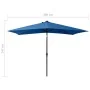 Sombrilla con LED y poste de acero azul azure 2x3 m de vidaXL, Sombrillas - Ref: Foro24-313793, Precio: 66,22 €, Descuento: %