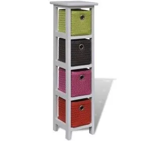 Storage shelf with colorful paulownia wood baskets by vidaXL, Lockers and storage cabinets - Ref: Foro24-241540, Price: 94,74...