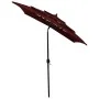 3-tier parasol with burgundy aluminum pole 2x2 m by vidaXL, Umbrellas - Ref: Foro24-313848, Price: 67,55 €, Discount: %