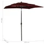 3-tier parasol with burgundy aluminum pole 2x2 m by vidaXL, Umbrellas - Ref: Foro24-313848, Price: 67,55 €, Discount: %