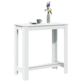 Mesa alta de bar madera ingeniería blanca 102x50x103,5 cm by , Kitchen and dining tables - Ref: Foro24-854409, Price: 73,43 €...