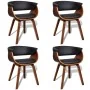 Dining chairs, set of 4, curved wood and artificial leather by vidaXL, dining chairs - Ref: Foro24-270547, Price: 686,46 €, D...