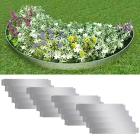 Paneles divisorios flexibles acero 10 uds galvanizado 100x14 cm by vidaXL, Garden edging and edging - Ref: Foro24-271784, Pri...