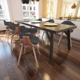 Dining chairs 6 units curved wood and dark gray fabric by vidaXL, dining chairs - Ref: Foro24-271947, Price: 645,27 €, Discou...