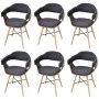 Dining chairs 6 units curved wood and dark gray fabric by vidaXL, dining chairs - Ref: Foro24-271947, Price: 645,27 €, Discou...