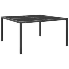 Steel and anthracite glass garden table 130x130x72 cm by vidaXL, Garden tables - Ref: Foro24-313093, Price: 152,52 €, Discoun...