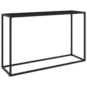 Black tempered glass console table 120x35x75 cm by vidaXL, Side tables - Ref: Foro24-322816, Price: 79,85 €, Discount: %