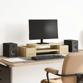 Soporte de pantalla con almacenaje roble Sonoma 70x27x15 cm by , Computer bases and risers - Ref: Foro24-854681, Price: 31,04...