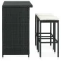 Garden bar table and chairs set 3 pieces black synthetic rattan by vidaXL, Furniture sets for kitchens and dining rooms - Ref...
