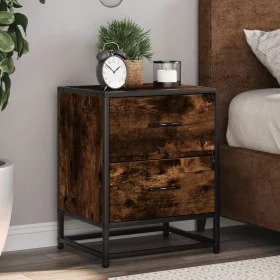 Mesita de noche madera de ingeniería roble ahumado 40x31x50 cm de , Mesitas de noche - Ref: Foro24-848678, Precio: 45,33 €, D...