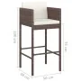 Garden bar set 5 pieces with brown synthetic rattan cushions by vidaXL, Garden sets - Ref: Foro24-3094774, Price: 405,41 €, D...
