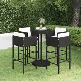 5-piece garden bar set and black synthetic rattan cushions by vidaXL, Garden sets - Ref: Foro24-3094775, Price: 394,52 €, Dis...