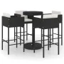 5-piece garden bar set and black synthetic rattan cushions by vidaXL, Garden sets - Ref: Foro24-3094775, Price: 394,52 €, Dis...