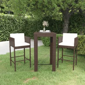 3-piece garden bar set and brown synthetic rattan cushions by vidaXL, Garden sets - Ref: Foro24-3094777, Price: 264,20 €, Dis...