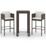 3-piece garden bar set and brown synthetic rattan cushions by vidaXL, Garden sets - Ref: Foro24-3094777, Price: 264,20 €, Dis...