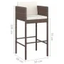3-piece garden bar set and brown synthetic rattan cushions by vidaXL, Garden sets - Ref: Foro24-3094777, Price: 264,20 €, Dis...