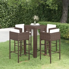 5-piece garden bar set and brown synthetic rattan cushions by vidaXL, Garden sets - Ref: Foro24-3094780, Price: 412,89 €, Dis...