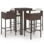 5-piece garden bar set and brown synthetic rattan cushions by vidaXL, Garden sets - Ref: Foro24-3094780, Price: 412,89 €, Dis...