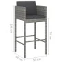 5-piece garden bar furniture set and gray synthetic rattan cushions by vidaXL, Garden sets - Ref: Foro24-3094782, Price: 409,...