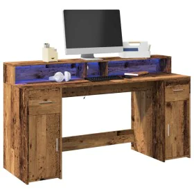 Schreibtisch mit LED-Beleuchtung, verwittertes Holz, 160x55x91 cm. von , Schreibtische - Ref: Foro24-3309436, Preis: 187,20 €...