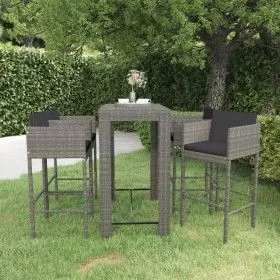 5-piece garden bar furniture set and gray synthetic rattan cushions by vidaXL, Garden sets - Ref: Foro24-3094785, Price: 418,...