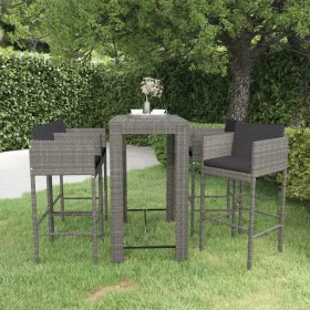 5-piece garden bar furniture set and gray synthetic rattan cushions by vidaXL, Garden sets - Ref: Foro24-3094785, Price: 418,...