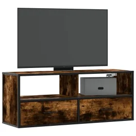 Mueble TV metal y madera contrachapada roble humo 100x31x39,5cm de , Muebles TV - Ref: Foro24-848931, Precio: 57,00 €, Descue...