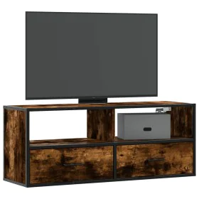 TV-Möbel aus Metall und geräucherter Eichen-Sperrholzplatte, 100x31x39,5 cm. von , TV-Möbel - Ref: Foro24-848931, Preis: 69,3...