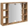 Mirror and LED wooden engineered oak artisan furniture 76x15x55cm by , Closets and storage - Ref: Foro24-857002, Price: 64,80...