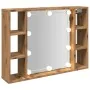 Mirror and LED wooden engineered oak artisan furniture 76x15x55cm by , Closets and storage - Ref: Foro24-857002, Price: 64,80...